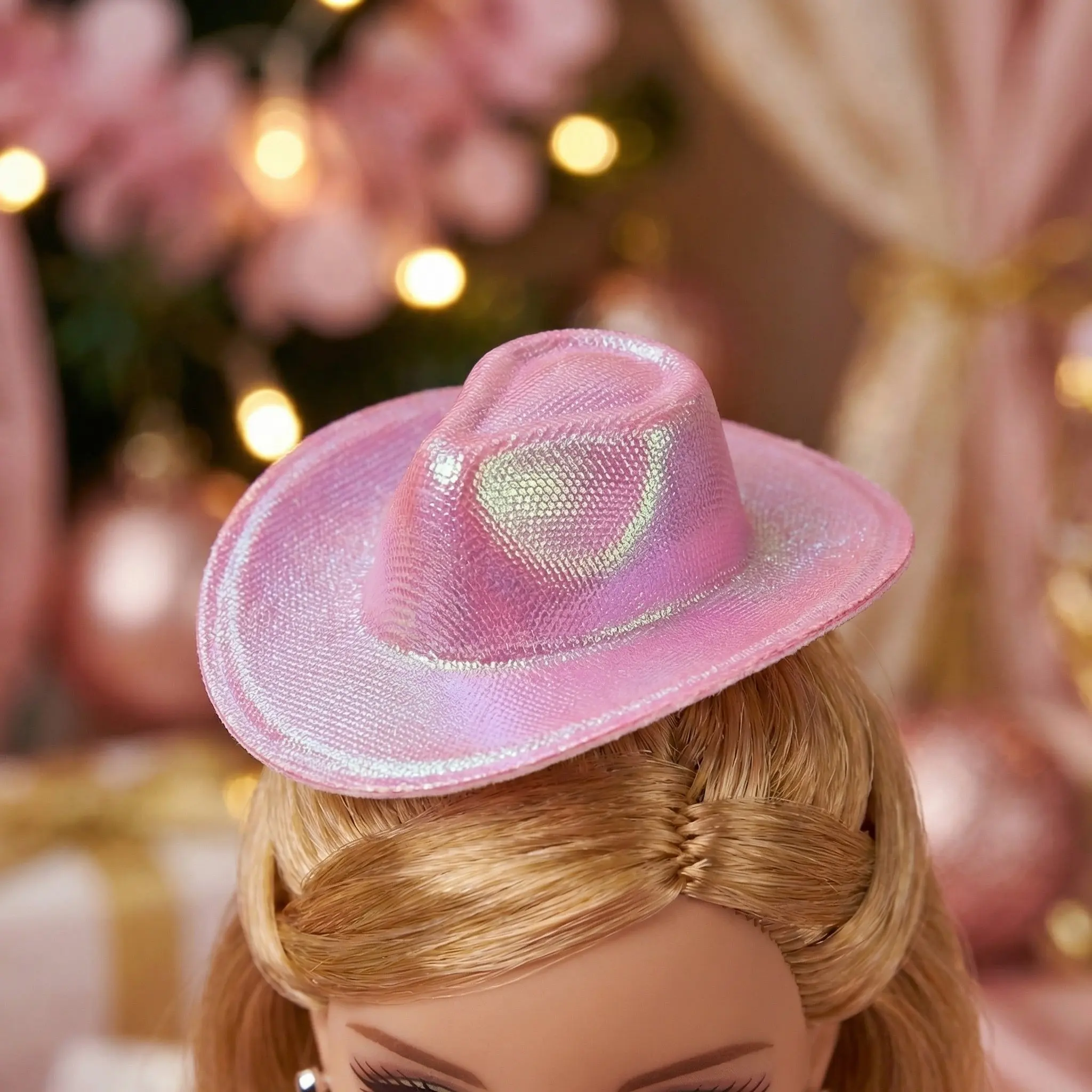 

10Pcs Mini Cowboy Hats for Crafts: Holographic Tiny Western Party Hats for Baby Shower Rodeo Decor DIY Wild West Favors