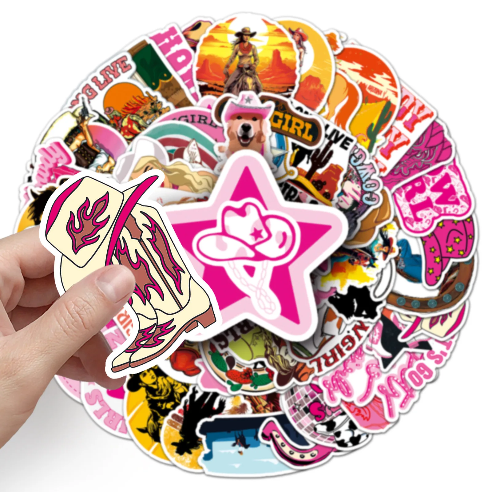 50Pcs Cowgirl Series Graffiti Stickers adatto per caschi per Laptop decorazione Desktop adesivi fai da te giocattoli all'ingrosso