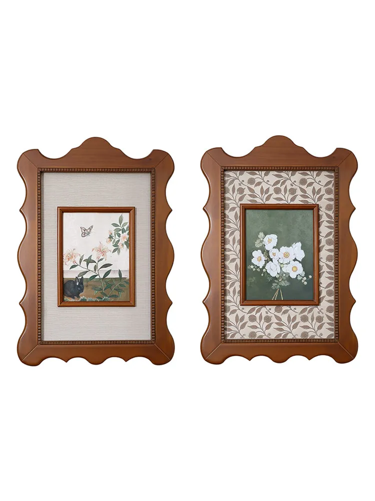 

Medieval style living room decorative painting French retro dining room hanging painting entrance setting table photo frame back