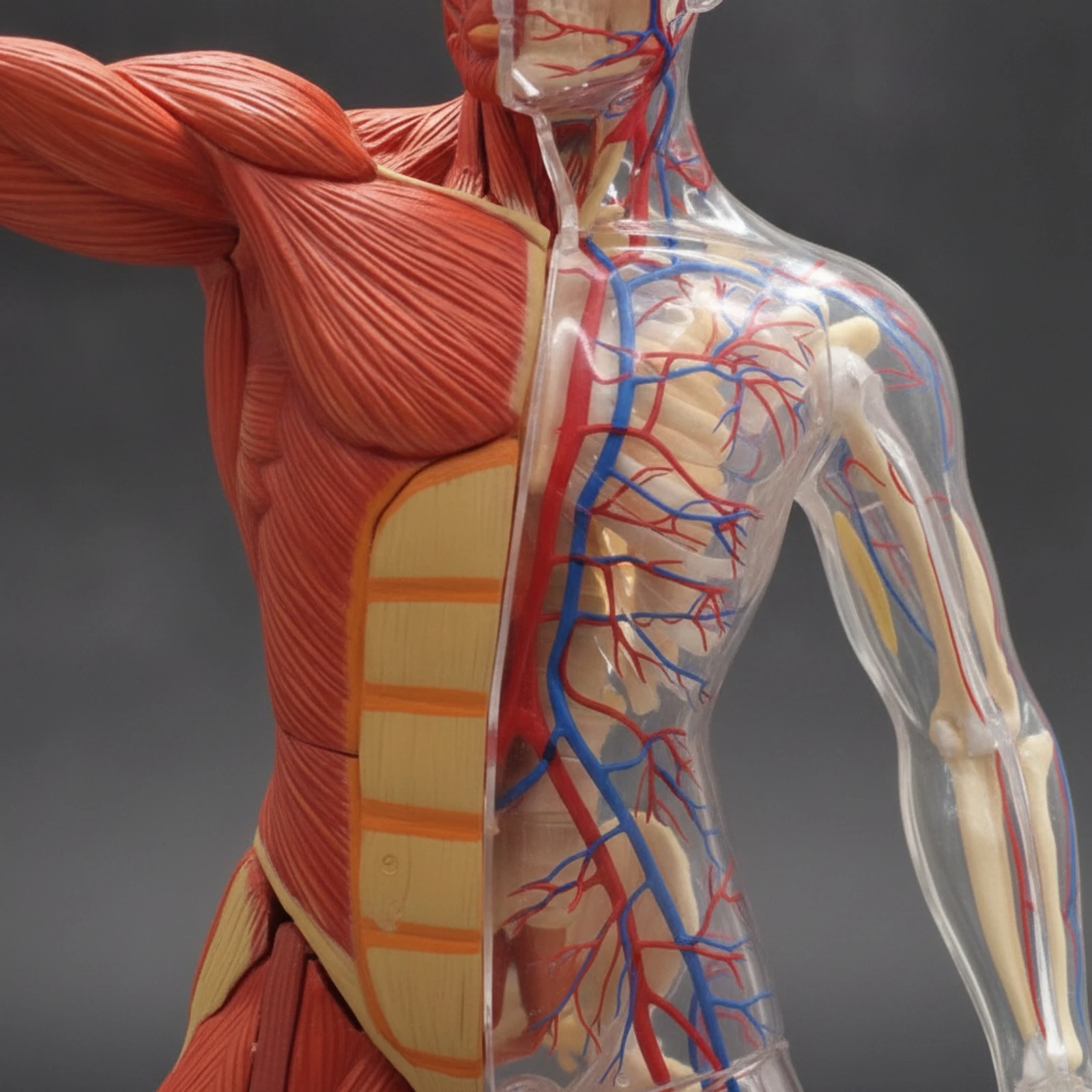 PVC Human Anatomy Model Educational Detachable Human Anatomy Model Buildable for Students, Home Study