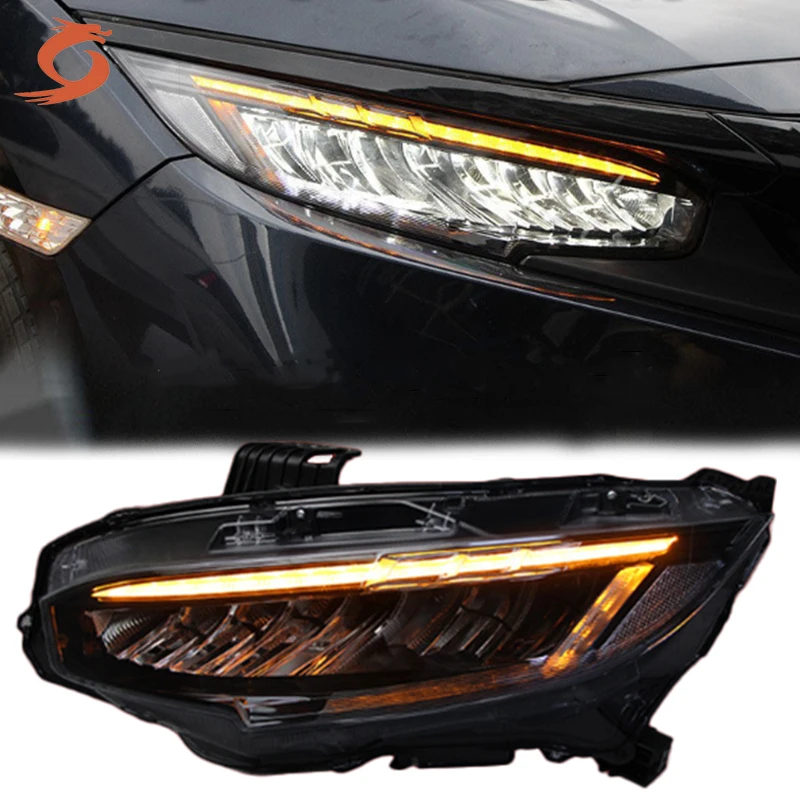 تعديل مجموعة المصابيح الأمامية عالية الجودة مناسبة لسيارة Honda Civic 10th Generation 2016-2021