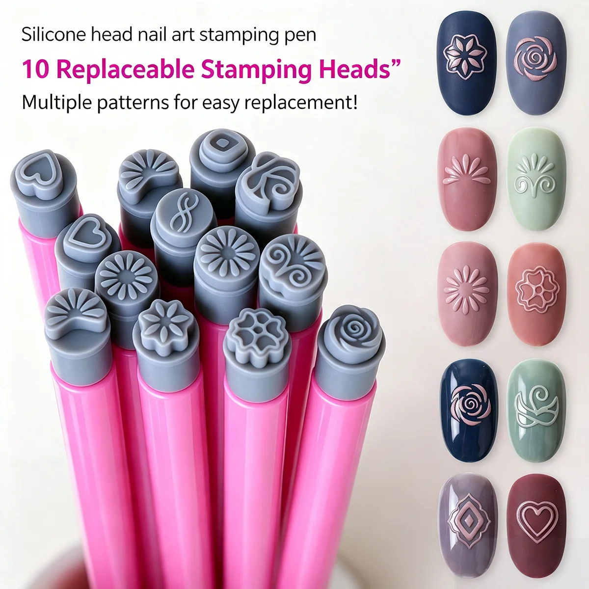 Nail Art Stamp Pen Set -Butterfly & Daisy &Floral Patterned Stampers Nail Dotting Pen Graffiti Stamps Nail Art Tool