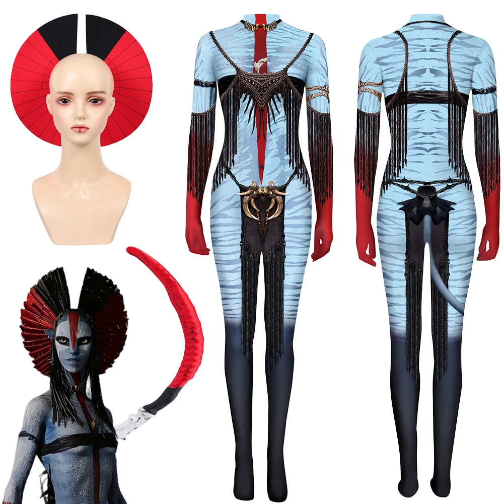 

2025 Movie Avatar of Fire Ash Chief Varang Fantasy Cosplay Mask Jumpsuit Women Costume Disguise Halloween Adult Female Outfits