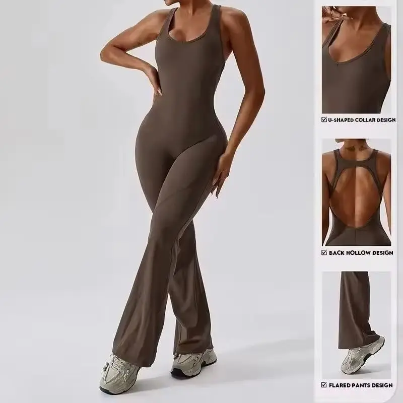 Women Training Yoga Suit Sexy Back V Jumpsuit Gym Set Sportswear Women Sports Jumpsuit Fitness Rompers Stretch Workout Bodysuit