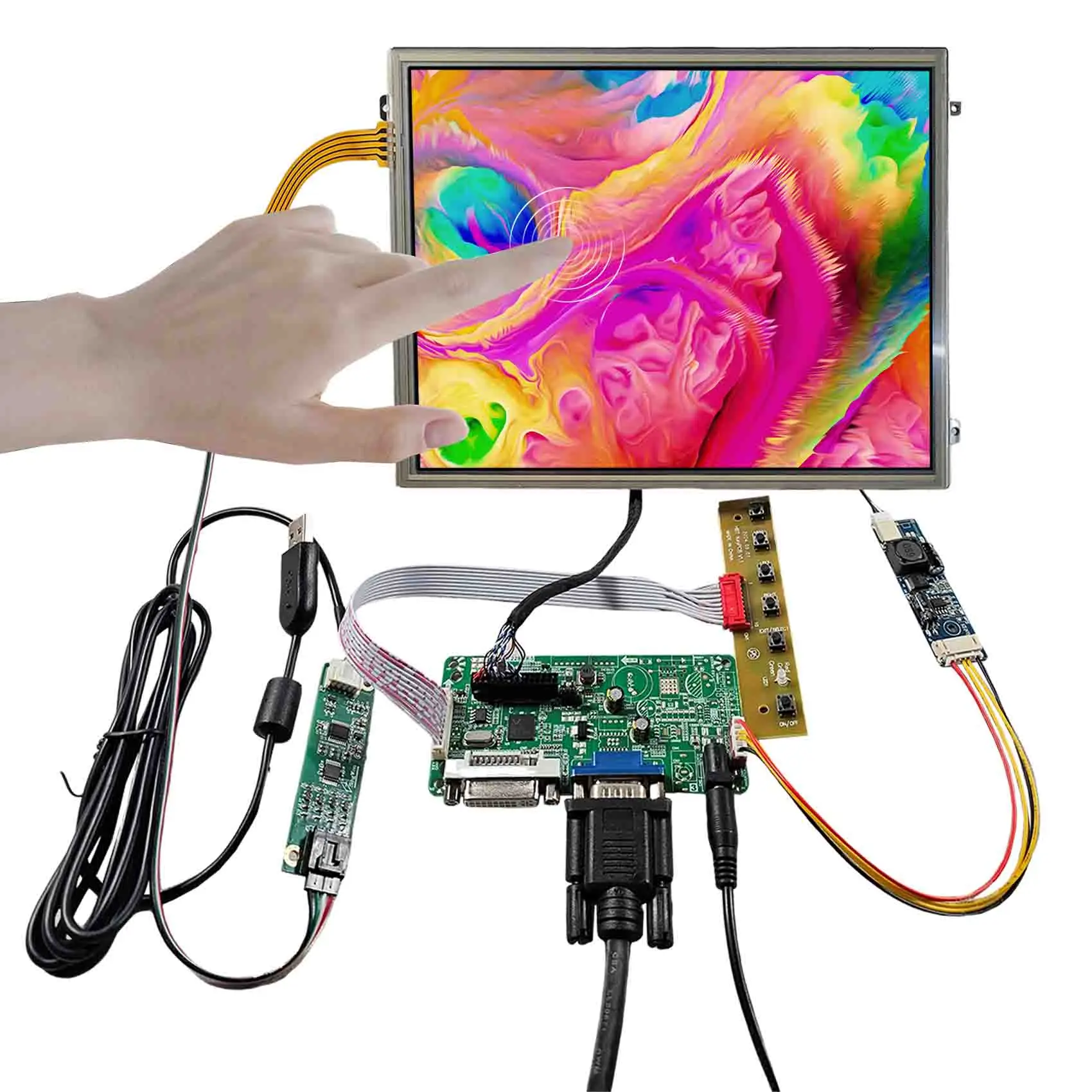 10.4inch 1024x768 VS104T-003A Touch IPS LCD Screen Resistive Touch Display with Controller Board Kits