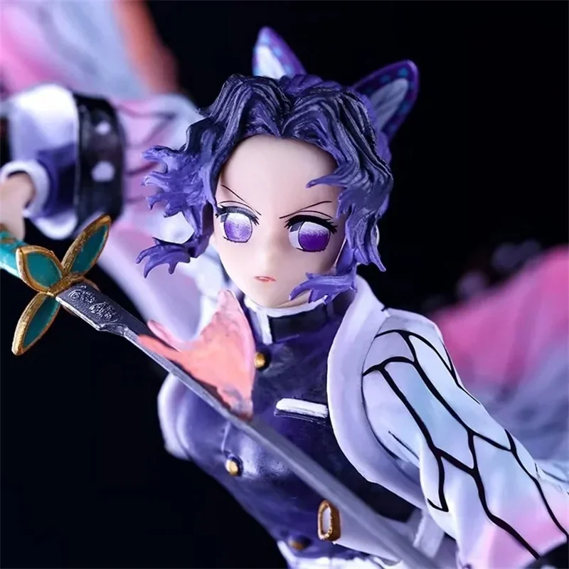 31cm Kochou Kanae Anime Figure Demon Slayer Double Head Statue Scene Boxed Model Static Decoration Desktop Collect Figurine Toys