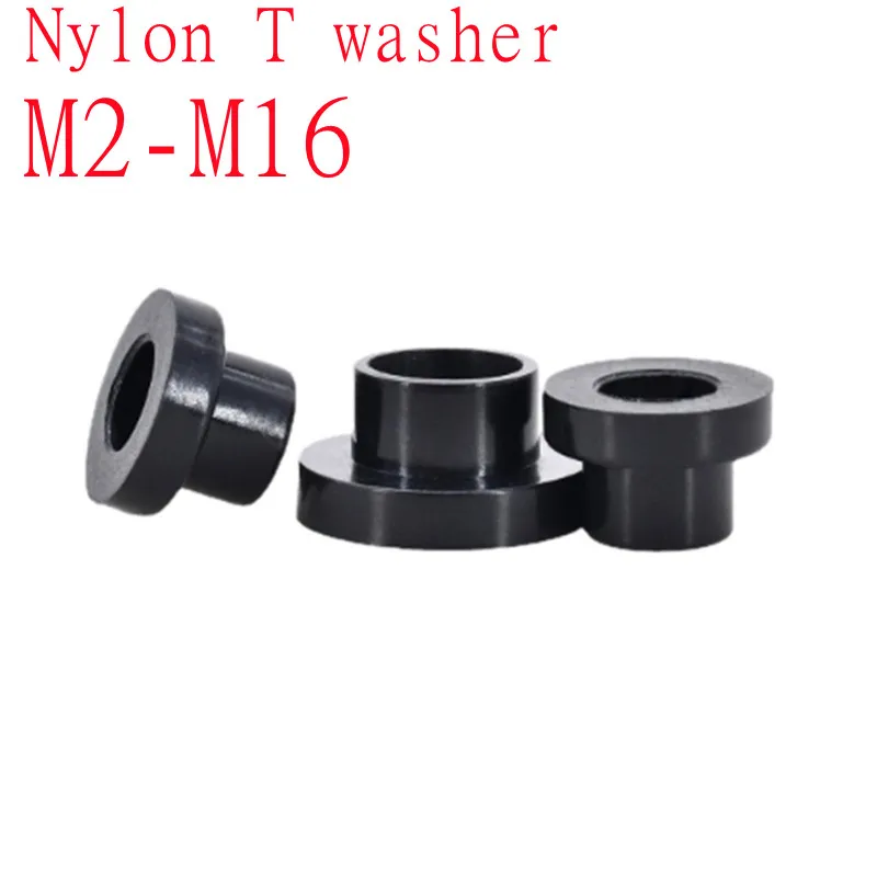 M2-M16 Black T-Shaped Nylon Washer/Plastic Concave Convex Screw Sleeve Insulating Particle/T-Shaped Step Gasket