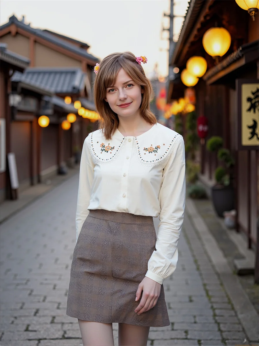 Women Shirts Single Breasted All Season Vintage Satin Feel Silky Texture High End Modal Fabric Button Front Elegant Lady Work