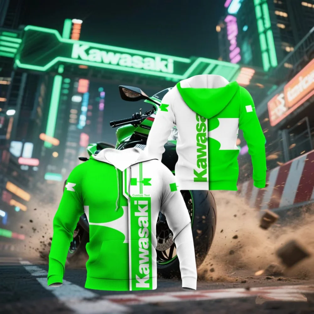 Men Women New Hooded Kawasaki Motorcycle Logo Graphic 3D Print Outdoor Sports Sweatshirt Men Spring Autumn Comfortable Hoodeds