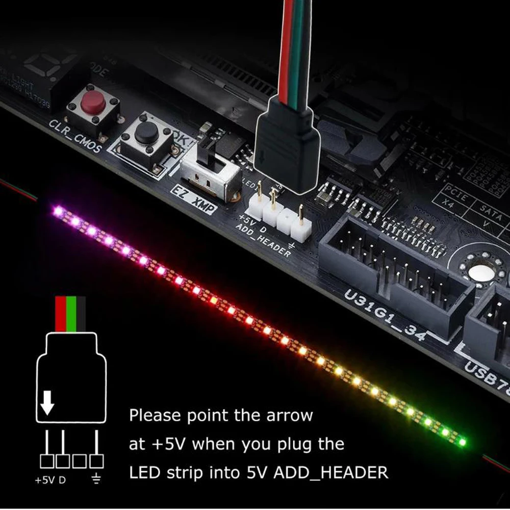 Addressable ARGB 5V LED Strip 3PIN Computer Case Tape Light SMD 5050 Flexible Changeable Color PC Gamer Computer Desktop Lamp