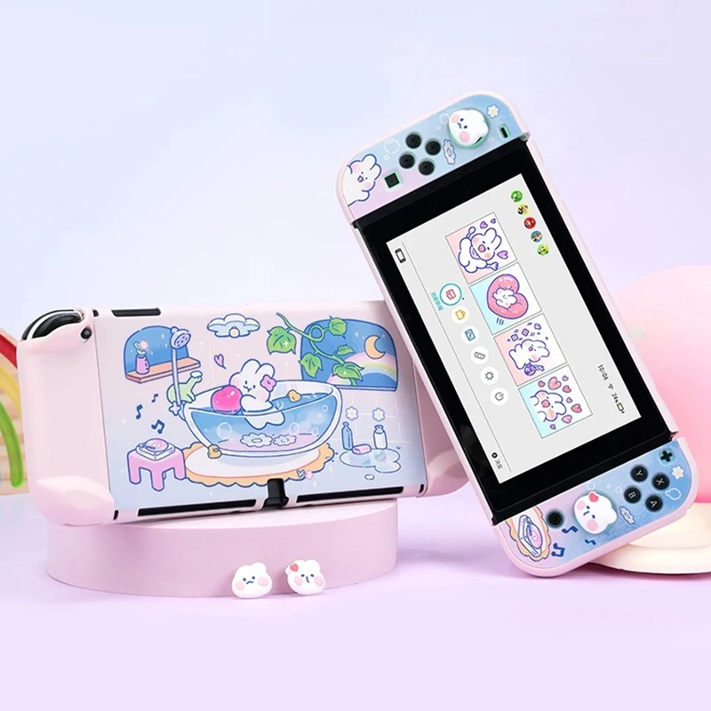 

For Nintendo Switch Case NS Accessorie Kawaii Joycon Protective Case Anti-Fall Hard Shell For Switch OLED Portable Console Game