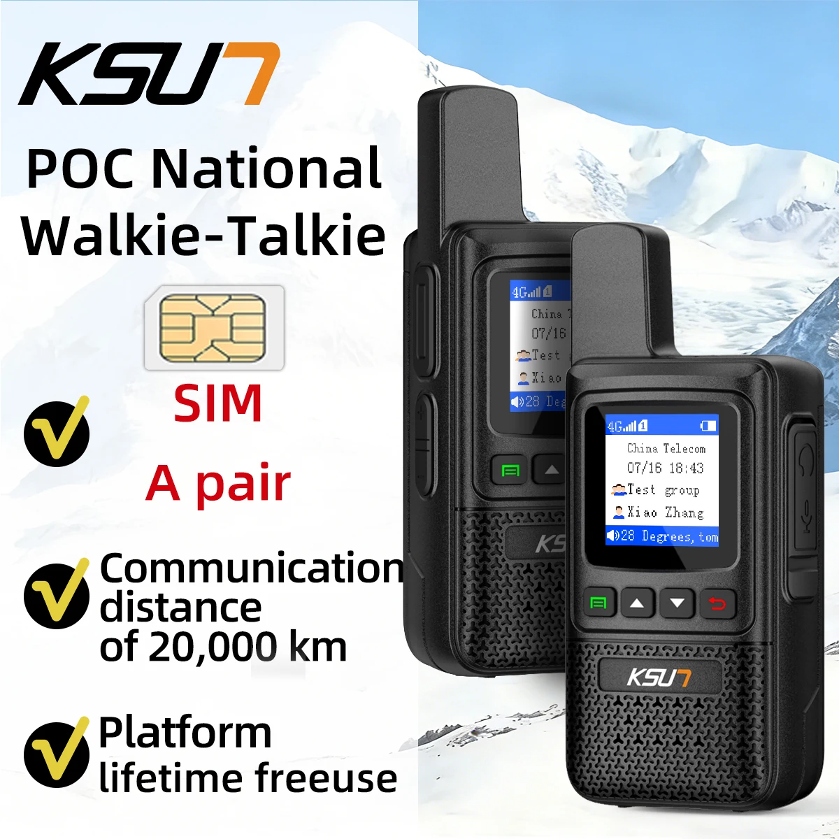 

Рации POC с поддержкой 4G-сети, пожизненно бесплатные, с предоплаченной SIM-картой, неограниченный радиус действия до 5000 миль, глобальная PTT-связь