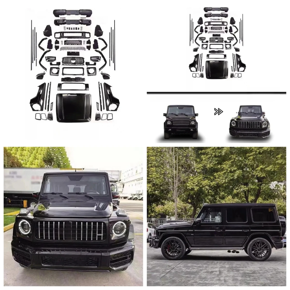 Body Kit For G-Class W463 Upgrade To W464 Front And Rear Bumpers For Auto Lights