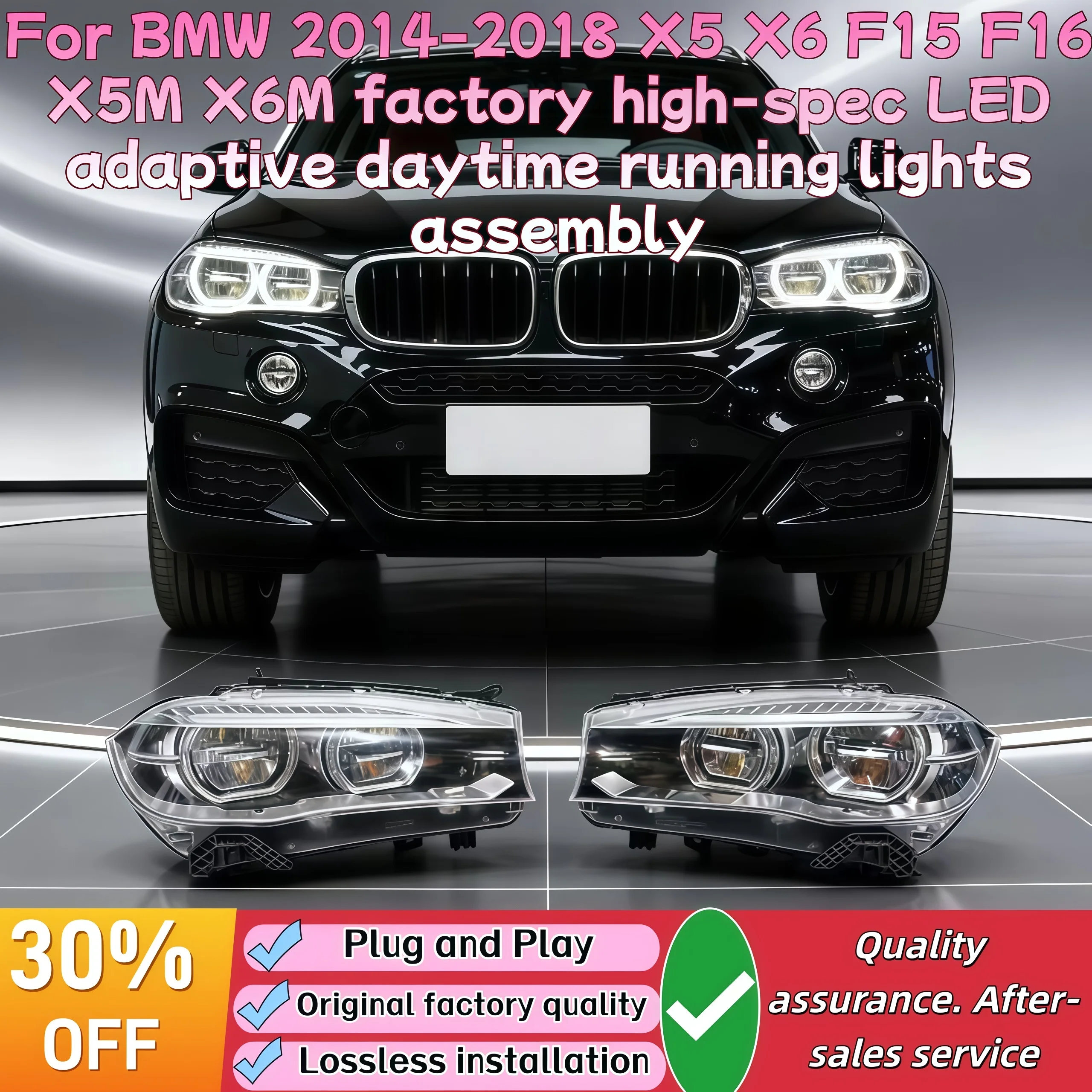 

For BMW2014-2018X5 X6 F15 F16 X5M X6Moriginal high-spec LEDturn signals daytime running lights and adaptive headlights assembly