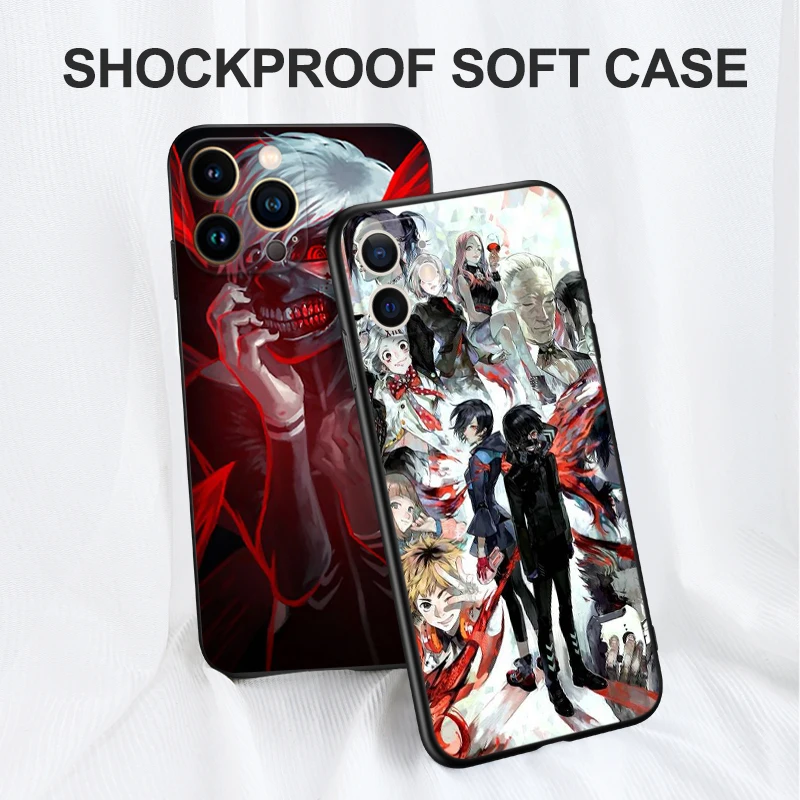 Black Tpu Case For Motorola Edge 20 Lite Pro 2021 S Moto E20 E30 E40 E7 4G G 5G Plus Tokyo Ghoul Anime