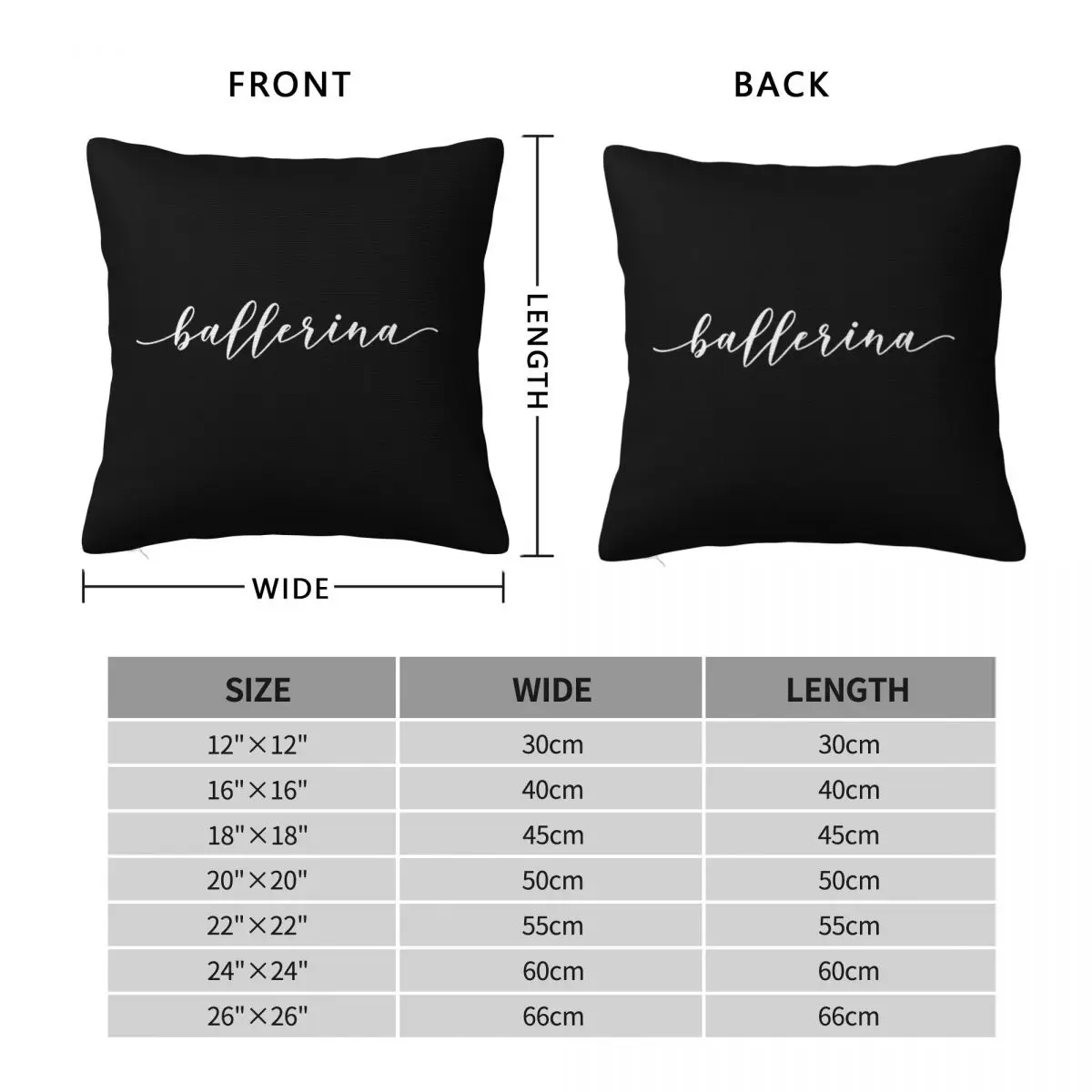 Ballerina Dance Square Pillowcase Polyester Linen Velvet Creative Zip Decorative Car Cushion Cover 18