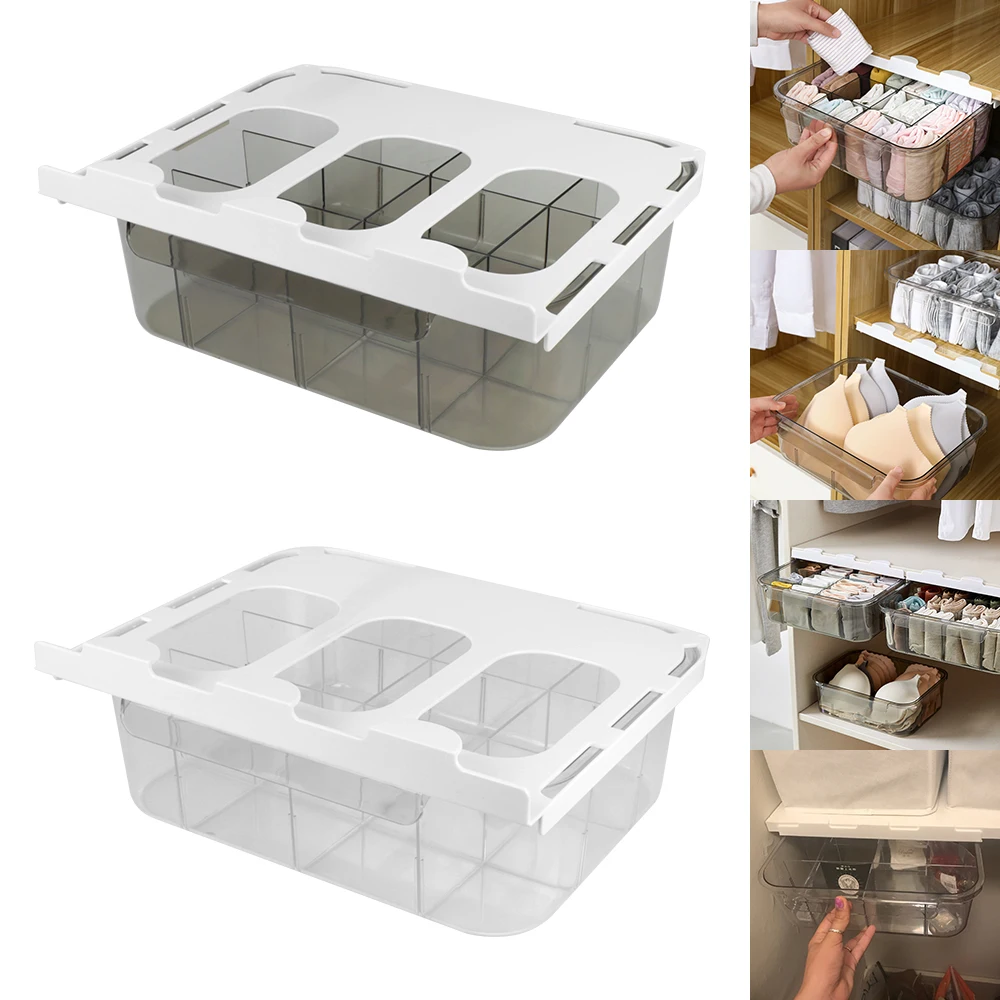 

Dustproof Wardrobe Drawer Detachable Bulkhead Drawer Type Sock Organizers Bra Underwea Storage Boxs 12 Grids