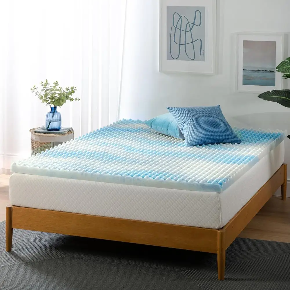 غطاء علوي من إسفنج الذاكرة Gel Swirl مقاس كينج - عبوة مدمجة، تبريد، تدفق الهواء، معتمد من CertiPUR-US #2