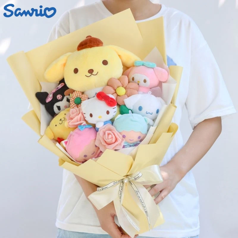 

Hot Sanrio Kawali Pom Purin Plush Bouquet Creative Cute Soft Stuffed Doll Valentine'S Day Christmas Graduation Birthday Gifts