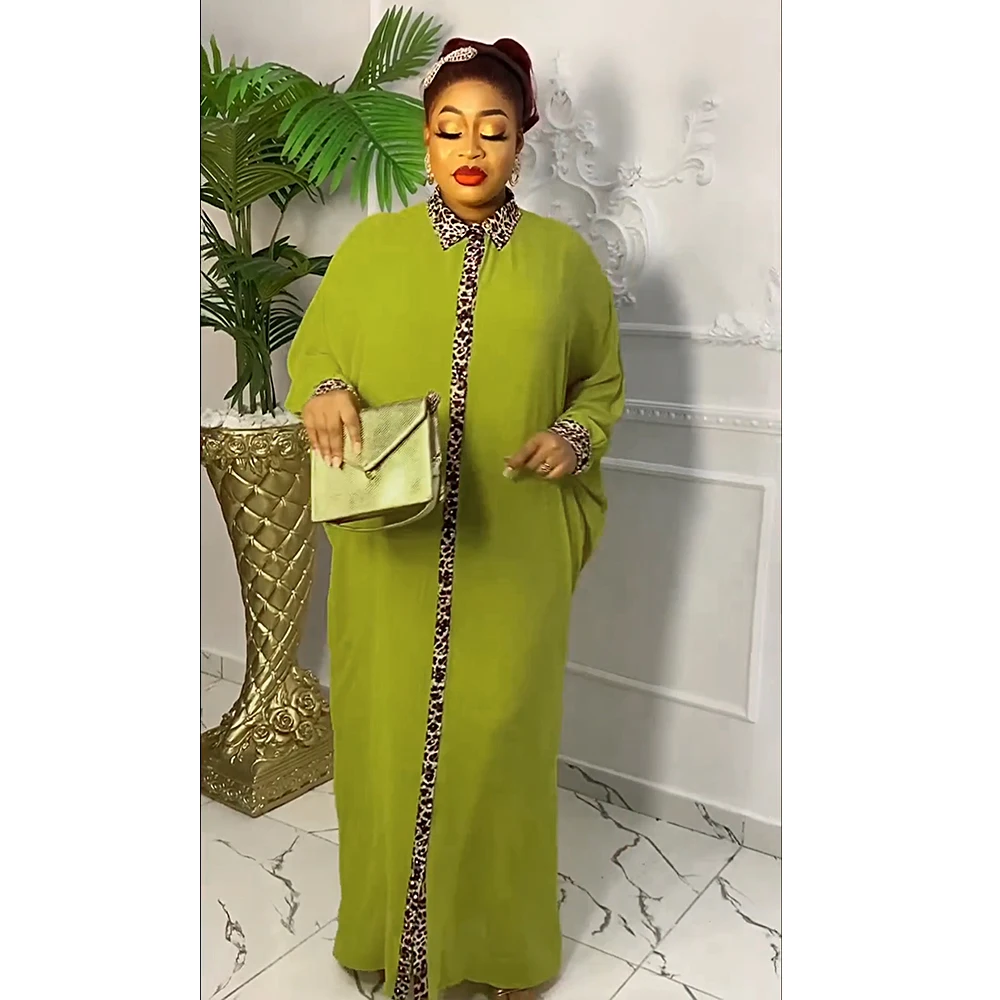 

Plus Size Clothes Women Dashiki African Chiffon Leopard Print Boubou Robe Ankara Party Dresses Outfits Femme Robe Evening Gowns