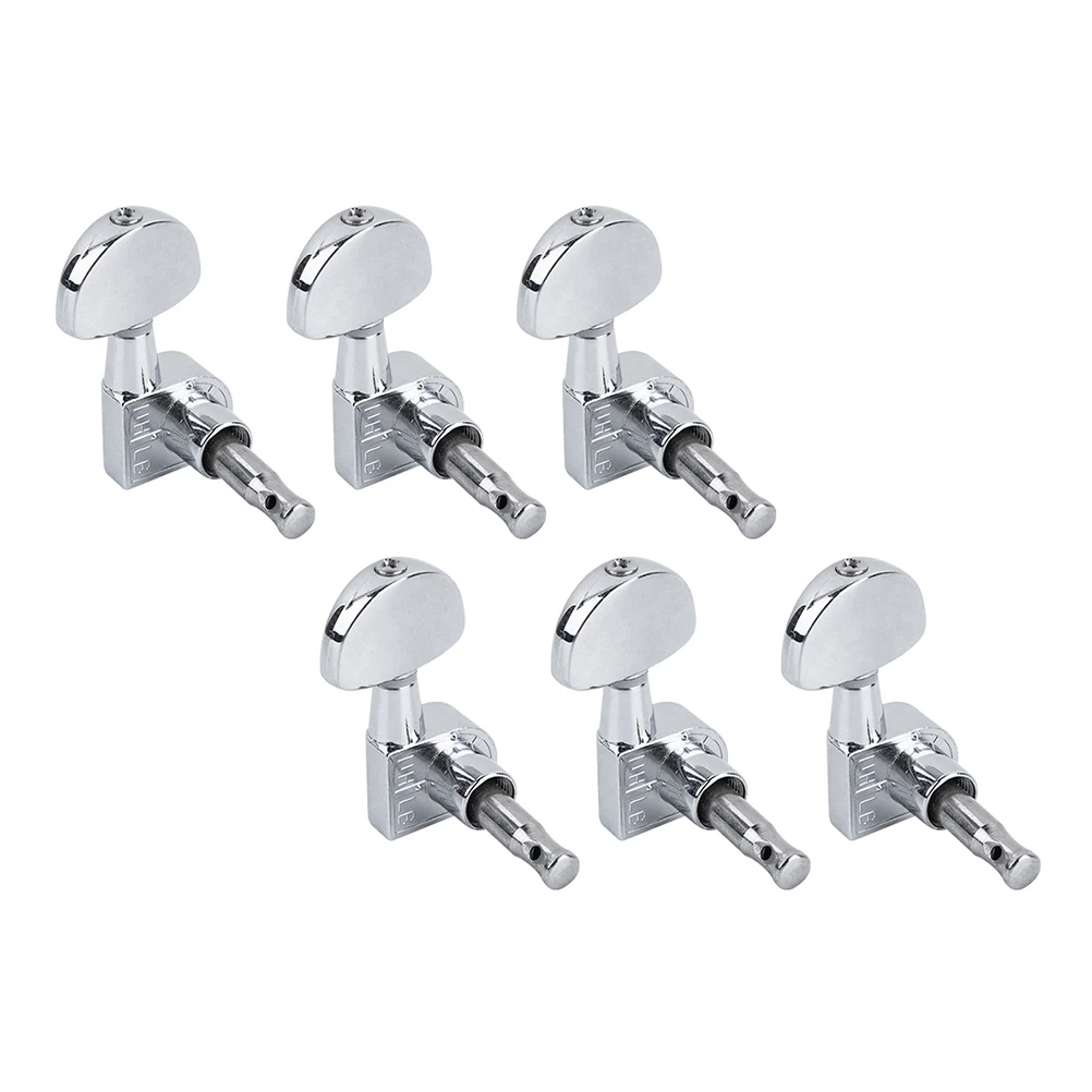 

6 Pcs Guitar Tuners Replacement Part Stringing Tool Electric Parts Knob Silver Accessories