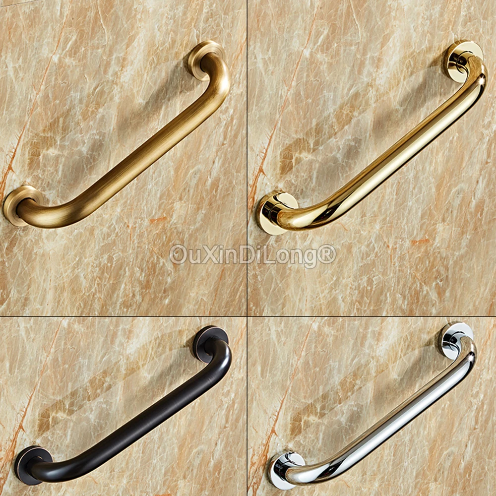 1PCS Brass Bath Support Rail Disability Aid Grab Bar Handle Safety Bathroom Shower Tub Handgrip 300-500mm Silver/Gold/Antique