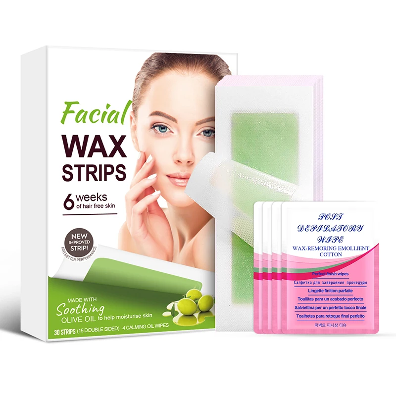

Wax Strips for Hair Removal - 98% Natural Formula for Sensitive Skin Summer Depilation Facial Hair Removal Quickly Removes Hair