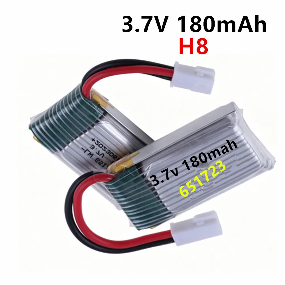 1/3/5/10 Stück 3,7 V 180 mAh 651723 LIPO-Akku für JJRC H8 Mini H2 H48 U207 Akku RC Quadcopter Ersatzteile