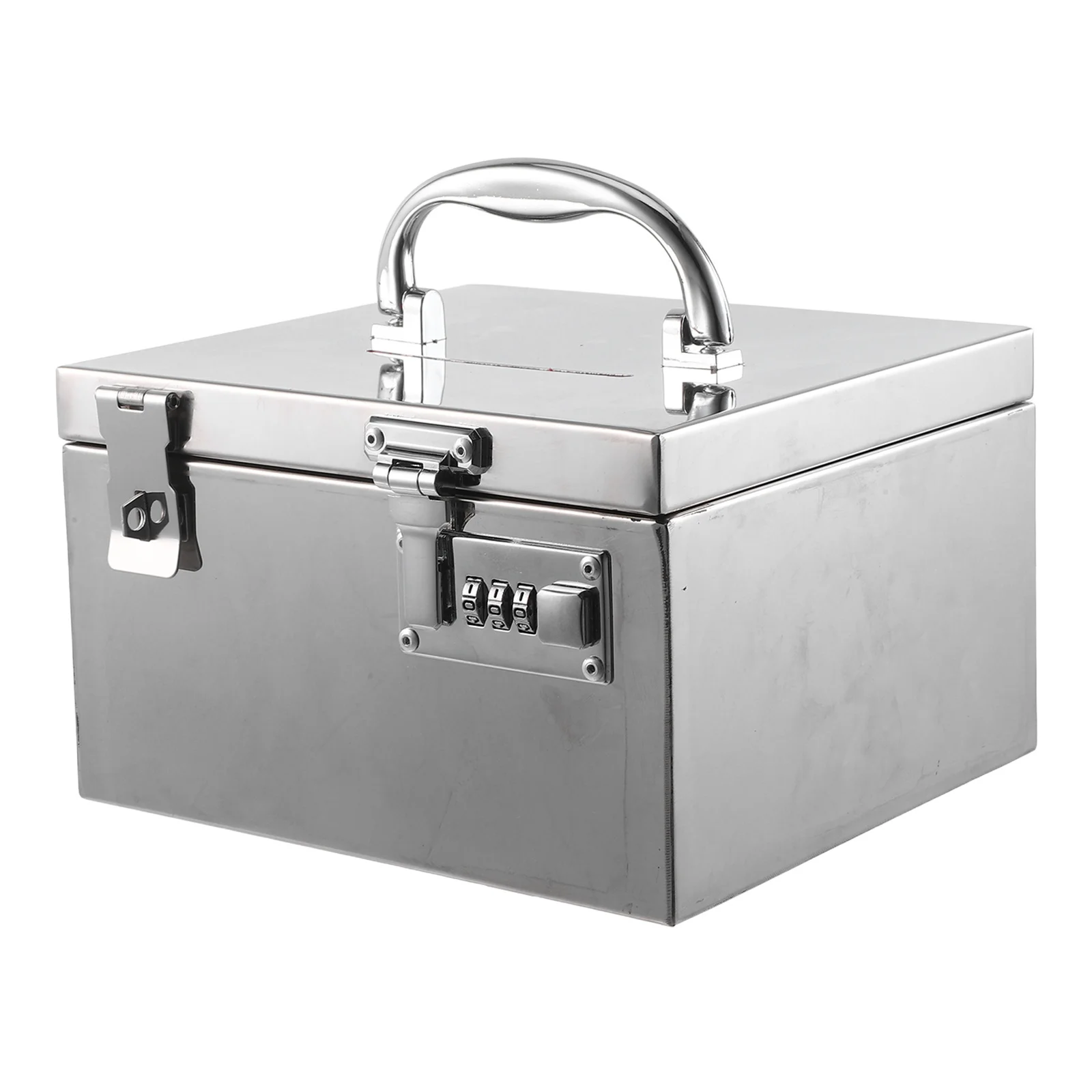 

Stainless Steel Piggy Bank Silver Rectangle Unbreakable Money Jar For Adults Large Capacity Coin Storage Secure Cash Box