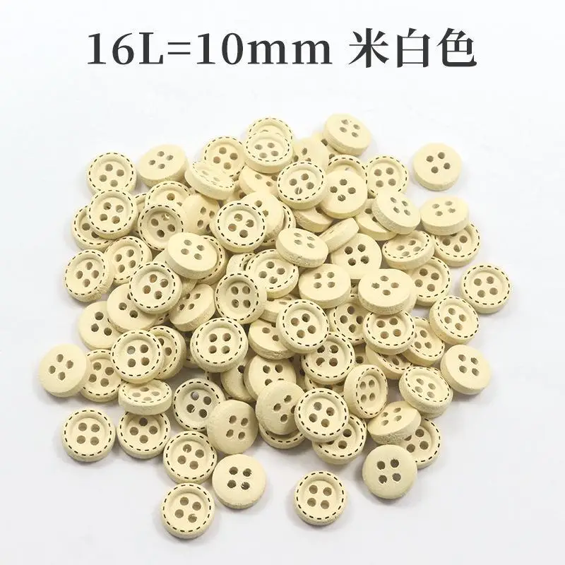 1/10/20/30/50pcs 10mm 4hole Mini Color Kids Buttons Wood Buttons Clothing Wedding Decoration Sewing Accessories