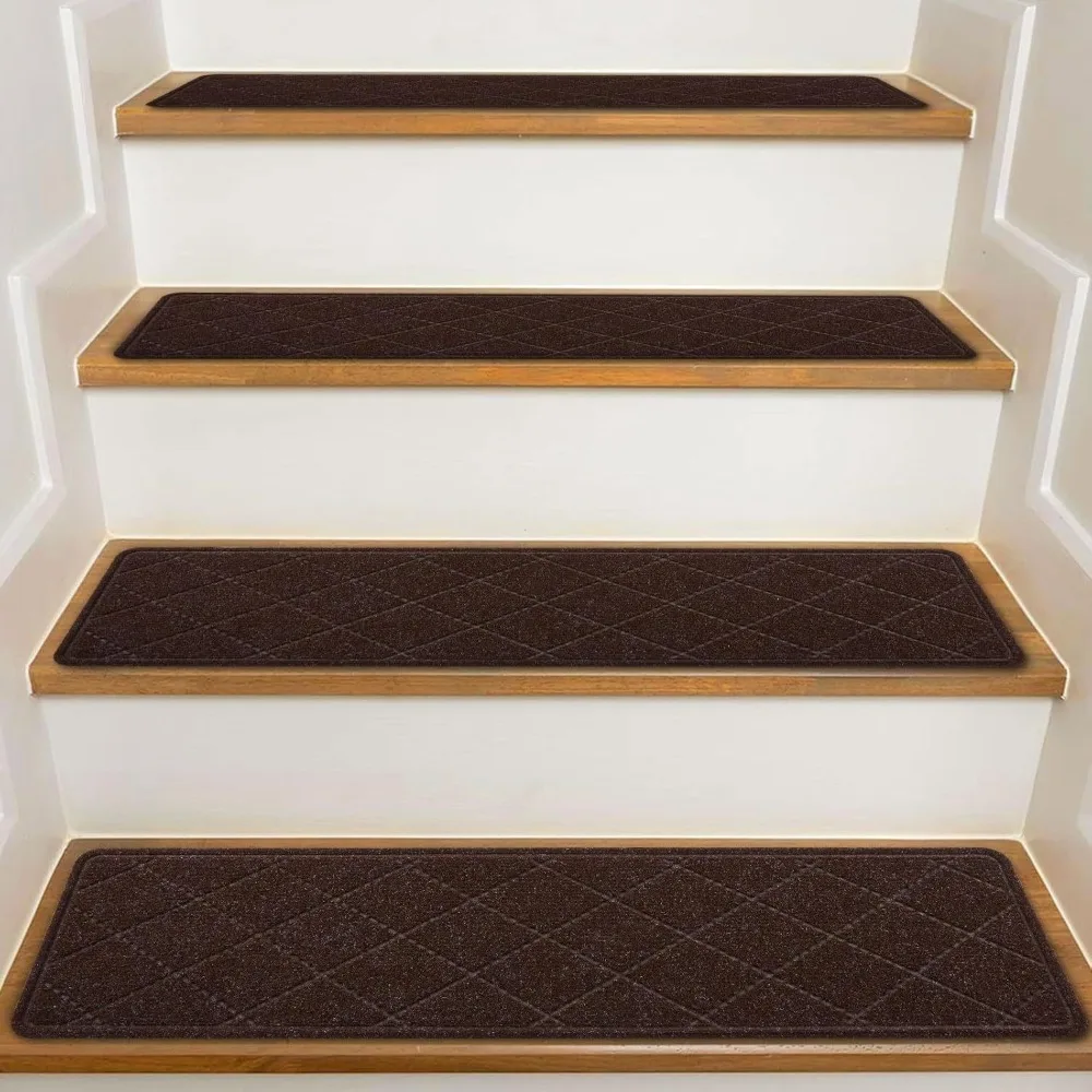 

1pc Trendy Non-Slip Stair Treads 8x30 Inch Self-adhesive Carpet Washable Reusable Stair Mats Indoor Use
