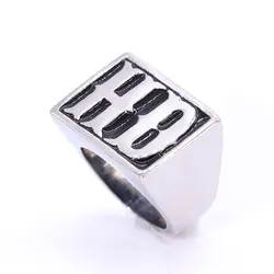 High Quality Classic HD HD Rings High Polished Stainless Steel Letter Rings for Men