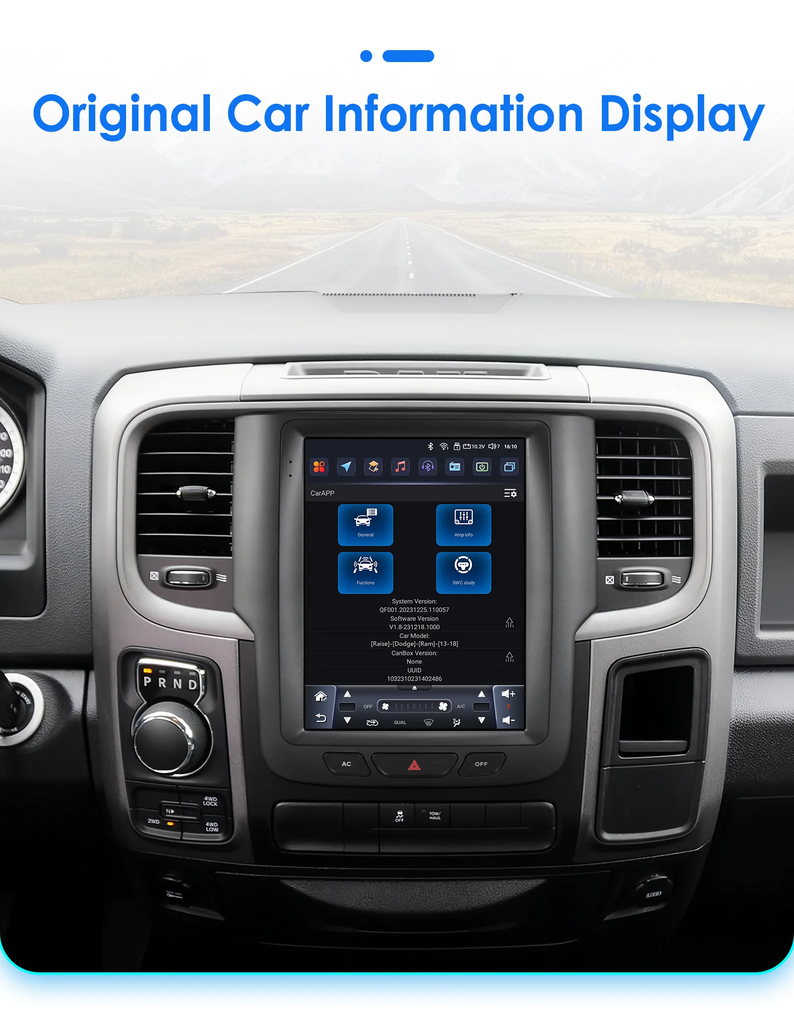 Hizpo 9,7 Autoradio für Dodge RAM 1500 2500 3500 2013–2018, automatisches Handbuch, AC-Multimedia, Android, Auto, GPS, WLAN, FM, RDS, Autoradio AI – Detail 37