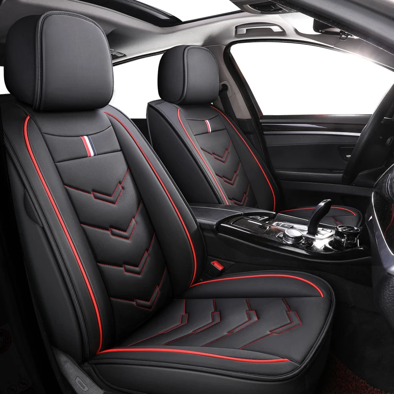 2PCS Car Seat Covers Breathable Comfortable PU Leather Universal Seat Cushion Front Split Seat Protector