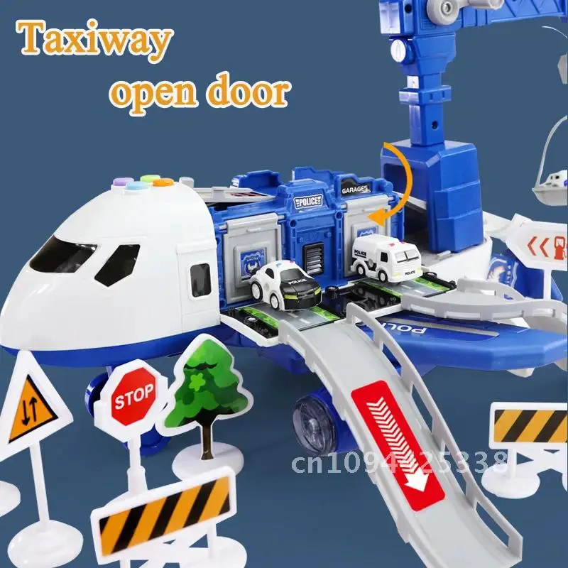 Children's toy aircraft fall-resistant alloy car boy 3 years old 2 years old baby brain puzzle multi-function toy car