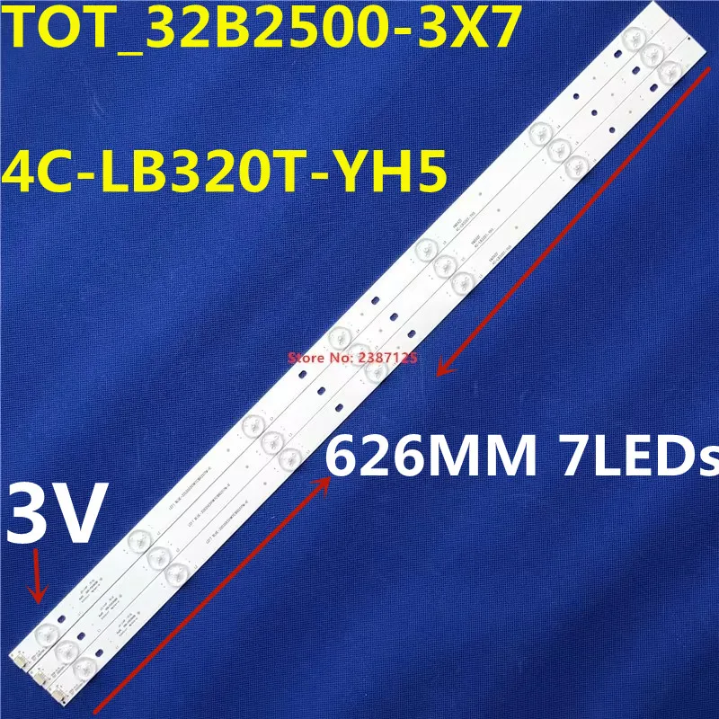 LED Strip 7lamps For TOT_32B2500-3X7 006-P2K1908B 4C-LB320T-YH5 Ph32f33dg Ph32f33 32L2303C 32L2308C LE32M12 LE32M16 LE32M12B