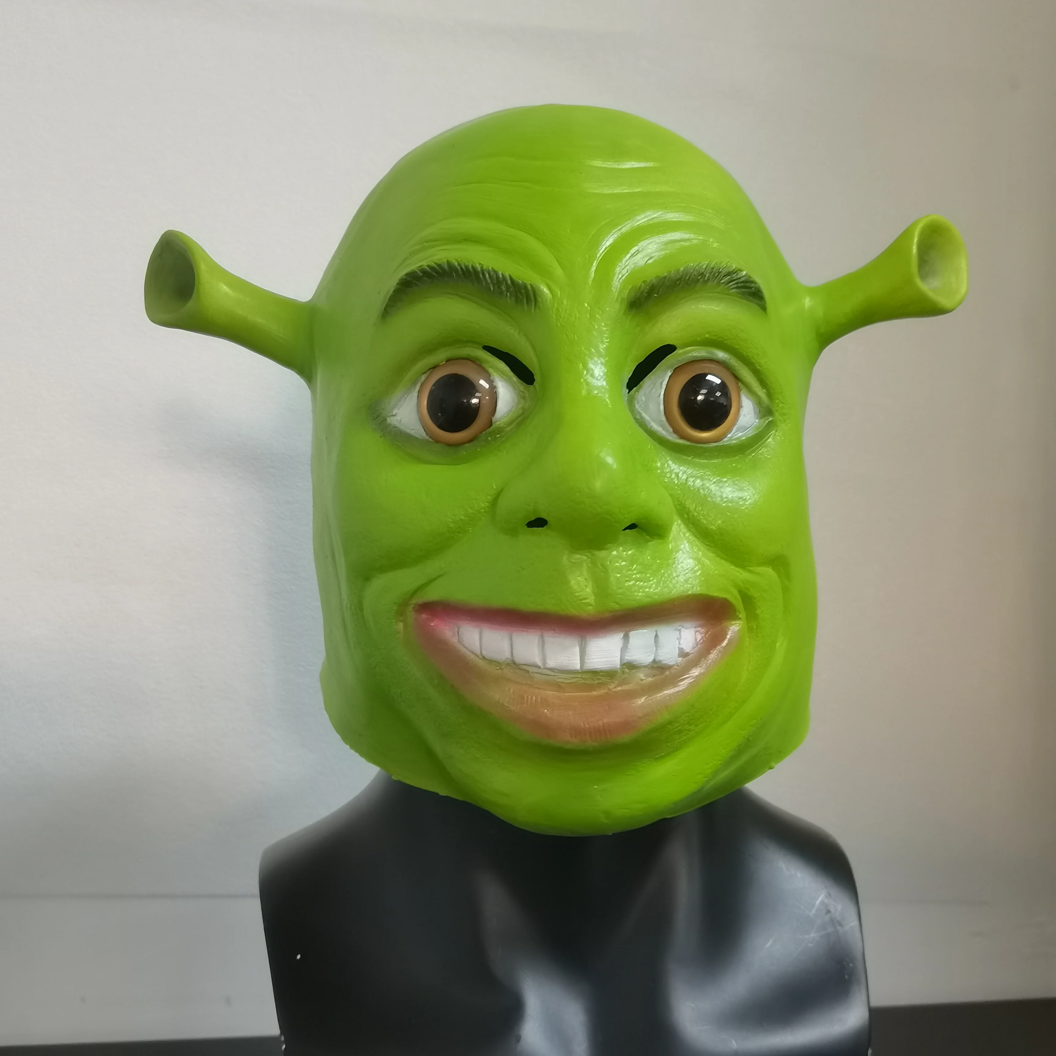 

Terrifying Green Monster Shrek Mask Halloween Party Headwear Props Full Face Latex Alien Mask