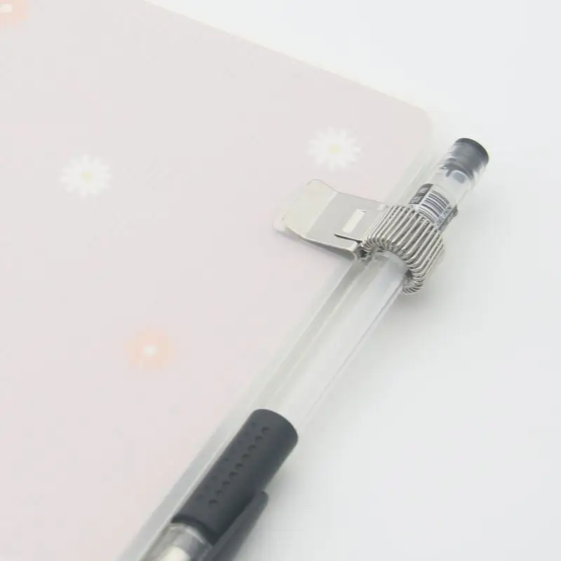 1/3/5pc Multifunctional Telescopic Spring Electroplating Pen Clip Notepad Portable Spring Pen Slot Fixed Stationery
