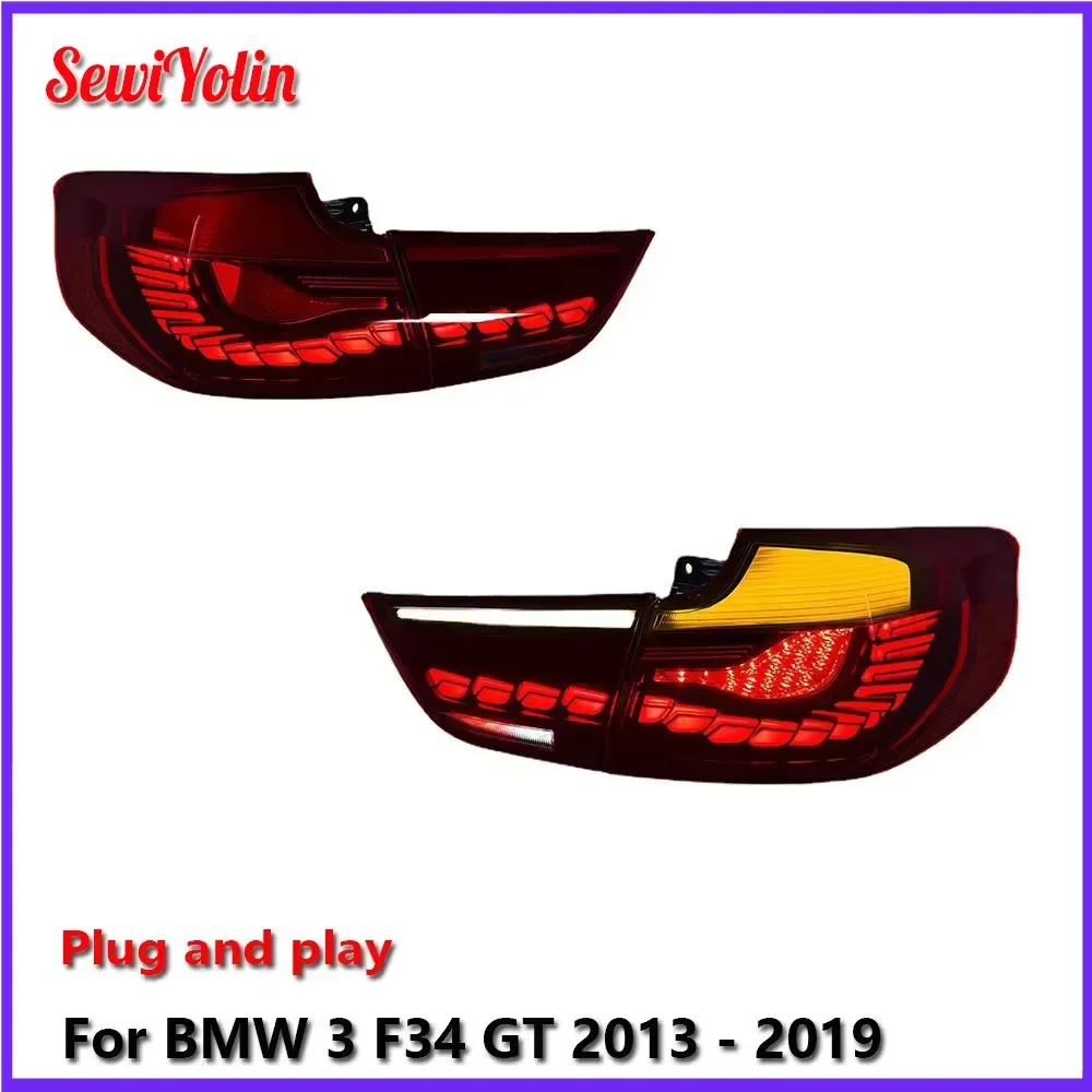 Автомобильные светодиодные задние фонари в сборе для BMW 3 F34 GT 2013-2019 Авто задние противотуманные фонари DRL с тормозным указателем поворота Plug and Play