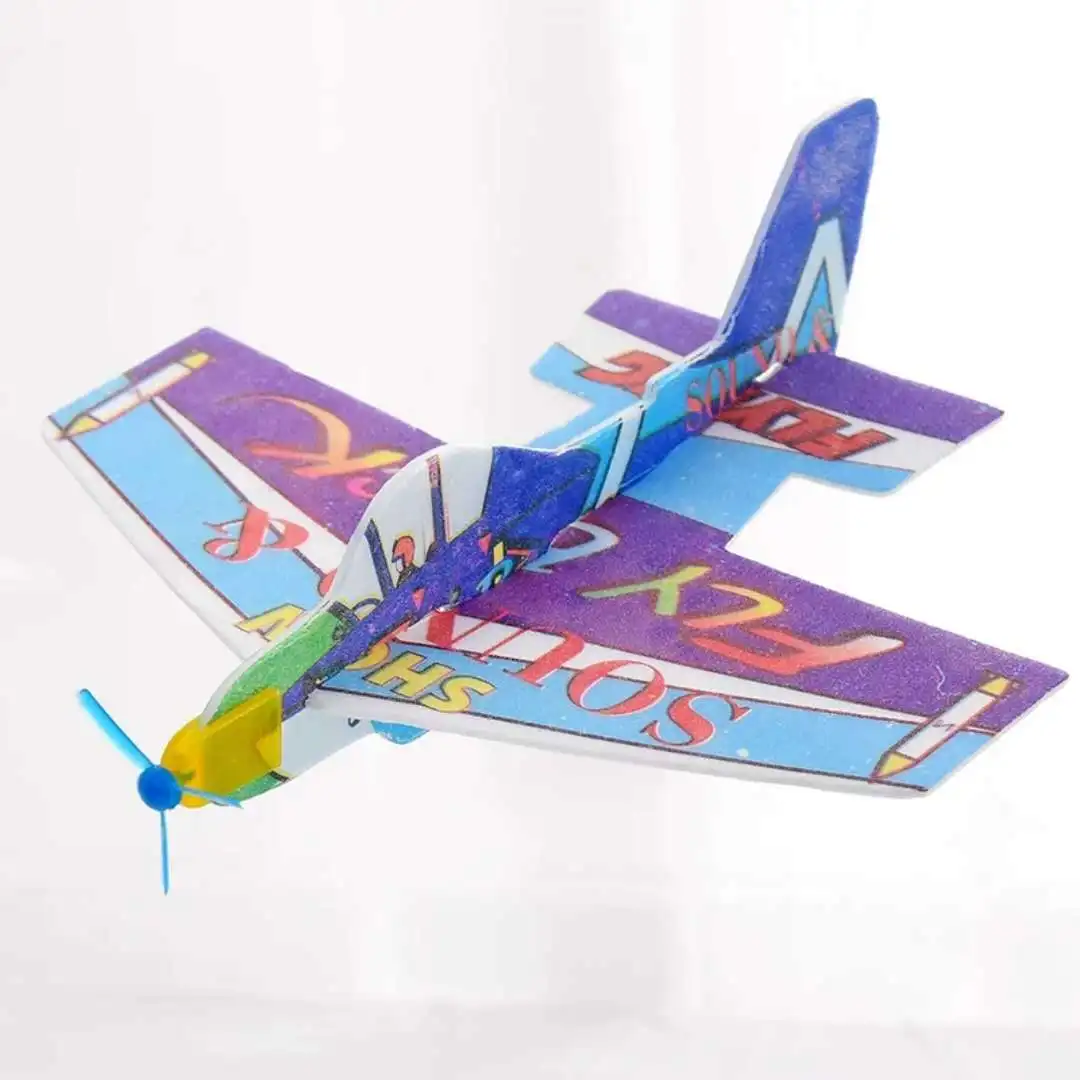 5pcs New Creative Children's Toys Small Gift Model Assembled Magic Cyclotron Airplane Foam Paper Airplane Toys