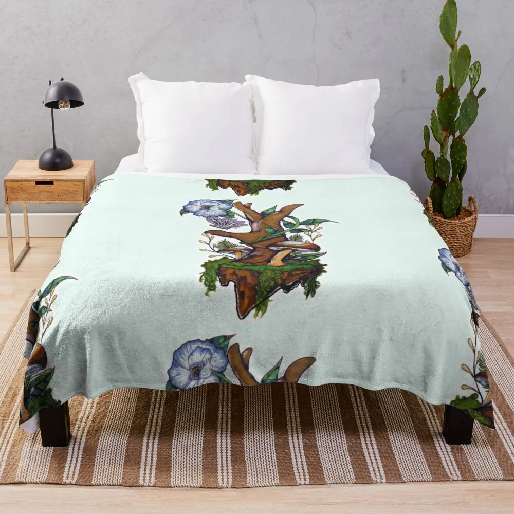 

Hand of Mother Nature Mushroom and Butterfly Edition Throw Blanket Quilt Luxury Throw Thins Blankets