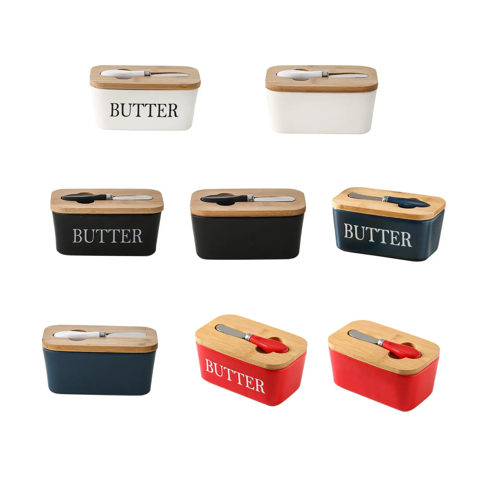 Cheese Butter Storage Box Ceramic Butter Dish Multiuse Easy to Clean Butter Keeper Butter Holder Box for Supplies Baking Home