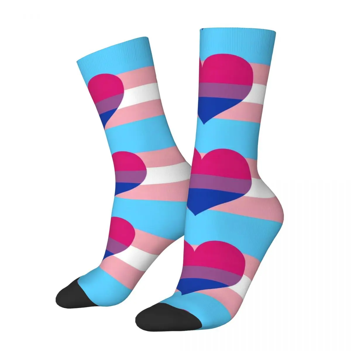 Transgender And Bisexual Socks Polyester Fashion LGBT Pride Rainbow Socks Novelty Spring Summer Autumn Winter Socks Gift