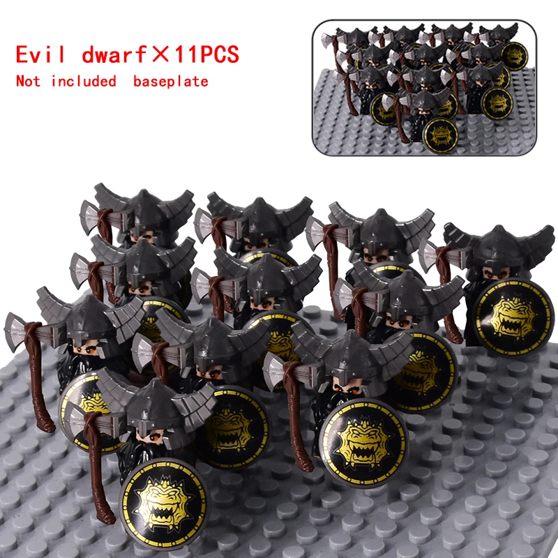 Movie Medieval Dwarf Elf Soldiers Army Action Figures Mini Bricks Doll Assemble Building Blocks MOC DIY Toys for kid gifts