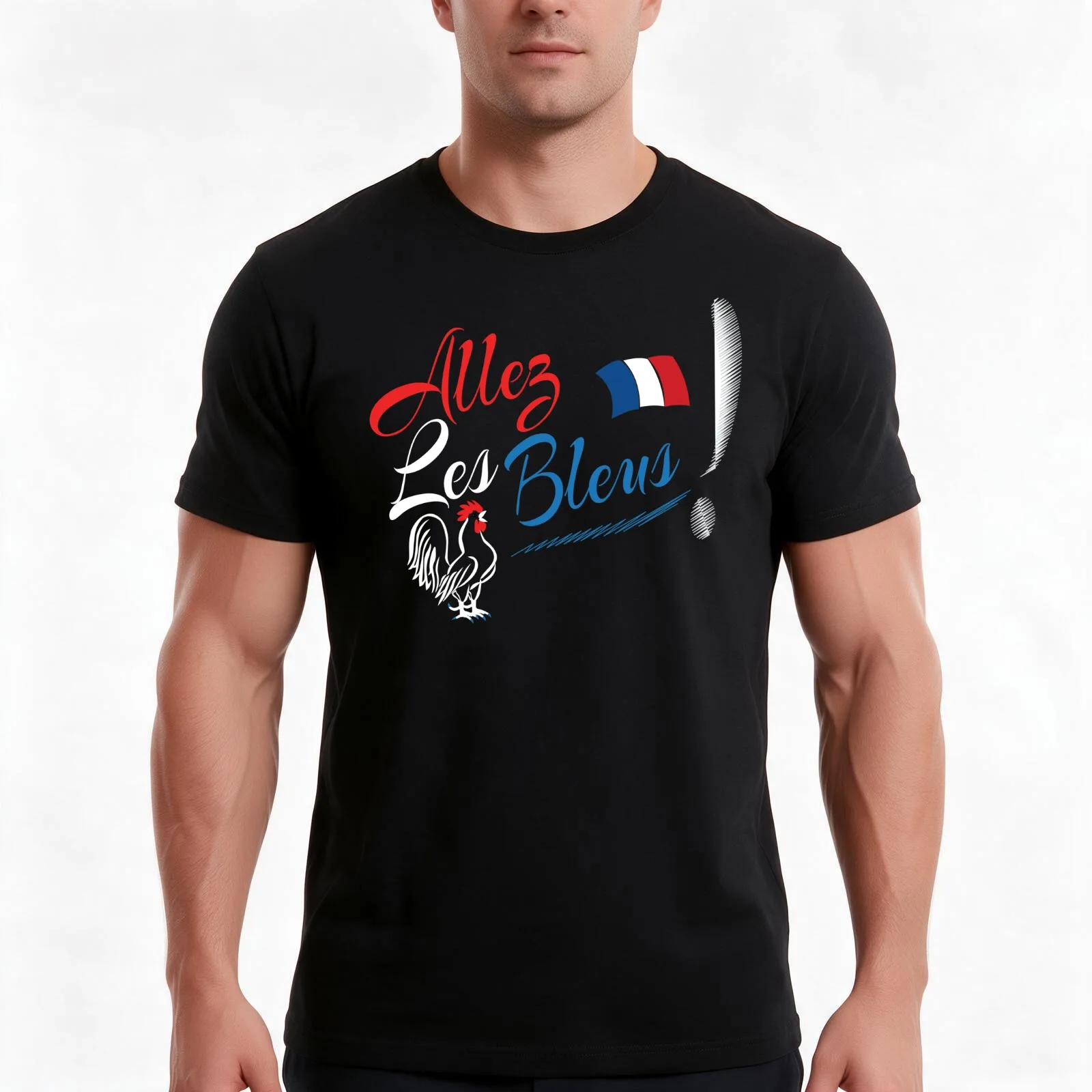 France Soccer Football World Allez Les Bleus Shirt T-Shirt, Summer Casual Cotton Tee, Oversized Streetwear Tops, 100% Cotton