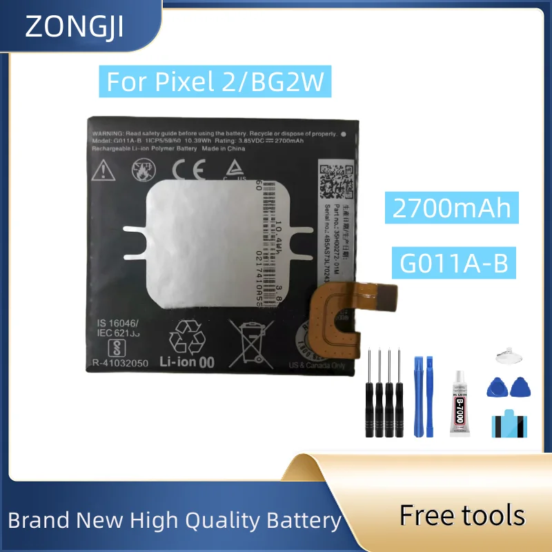 

Новый аккумулятор G011A-B 2700 мАч для мобильного телефона Pixel 2/BG2W + бесплатные инструменты