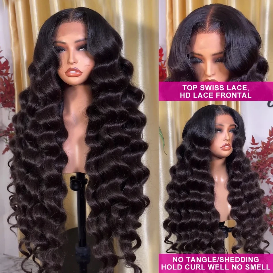 30 40 Inch Loose Deep Wave 13x6 Lace Front Human Hair Wig Brazilian Water Curly 13x4 HD Lace Frontal Wig 230% Density For Women