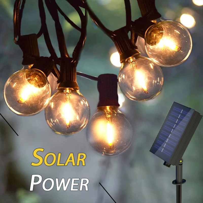 

G40 LED Bulb String Light Waterproof Outdoor Garden Strip Light Patio Garden Globe Warm White Bulb 220V Christmas Party Decor