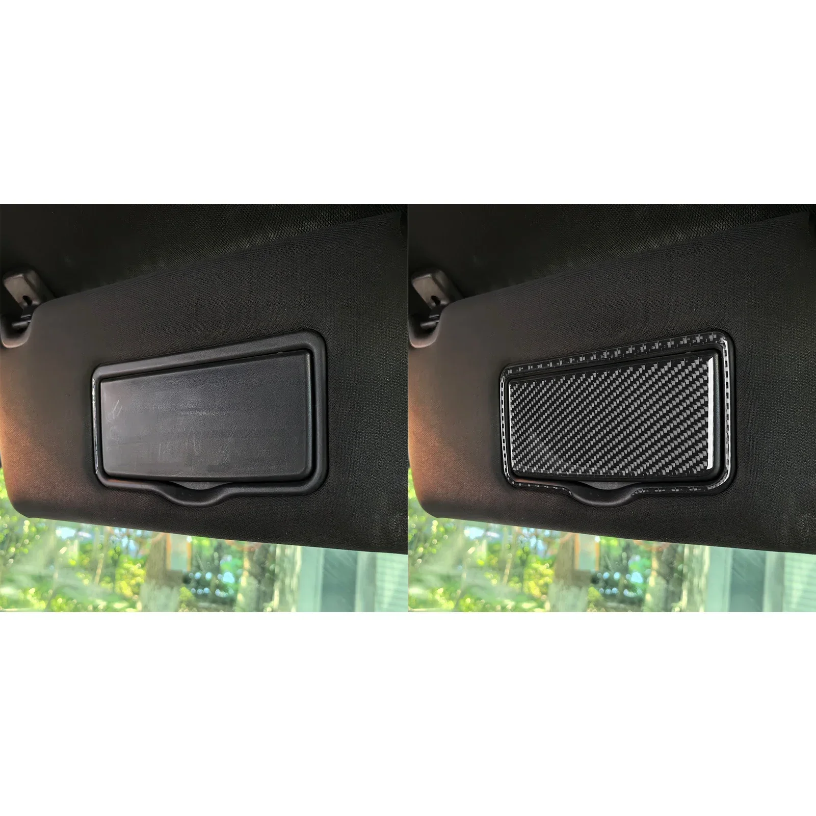 For Ford Raptor F150 2009-2014 Accessories Real Soft Carbon Fiber Interior Car Front Makeup Mirror Panel Cover Trim Sticker