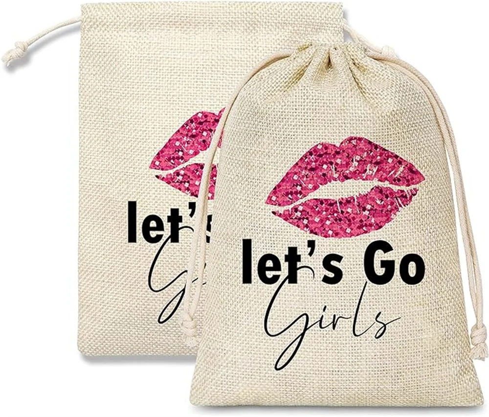 Bolsas de algodón con temática de discoteca, Kit de recuperación de supervivencia con cordón, 5 piezas, para regalo de boda